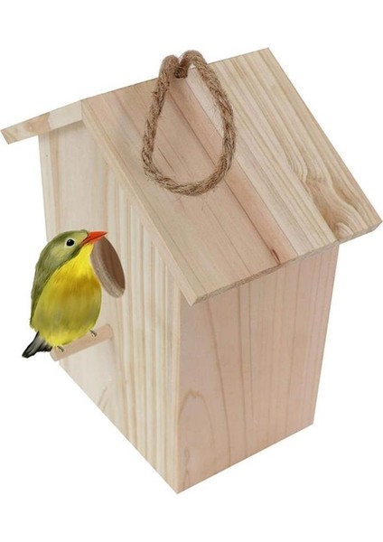 4.3x4.3x5.5in Tarzı Kuş Evi Kuş Yuvası Doğal Ahşap Kuş Evi Ahşap Kuş Kafesi Dış Mekan Pencere Kafesi Emme Kupaları ile Kreatif Ahşap Asılı Yuva (Yurt Dışından)