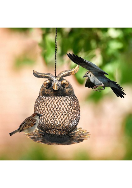 Demir Baykuş ve Kuş Derisi Ağaç Süsü Bahçe Dekoru Evcil Hayvan Malzemeleri Kuşlar Aksesuarları Yem ve Içecekler Için Kuş Sulukları (Yurt Dışından) modelleri