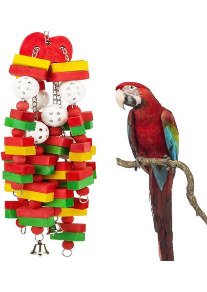 G2 Stili Kuş Çiğneme Oyuncak Papağan Kafesi Isırık Oyuncak Evcil Hayvan Malzemeleri Kakadular Afrika Gri Macaws Büyük Kuş Papağan Oyuncak Doğal Ahşap Bloklar (Yurt Dışından) fiyatları