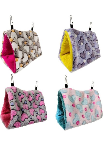 Pembe Kalp Stili S Beden Sıcak Kuş Papağan Yuva Evi Asılı Hamak Peluş Tüylü Kuşlar Için Saklanma Yuvanı Kuytu Kucaklaşma Mağara Kulübe Macaw Hamster C42 (Yurt Dışından)