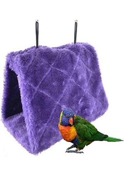 Mor M Stili Kış Uyku Papağan Yuvası Evcil Kuş Yatak Bunk Papağan Muhabbet Kuşu Budgie Sıcak Hamak Kafes Kulübe Çadır Yatak Asılı Mağara Peluş Hayvan Kafes (Yurt Dışından)