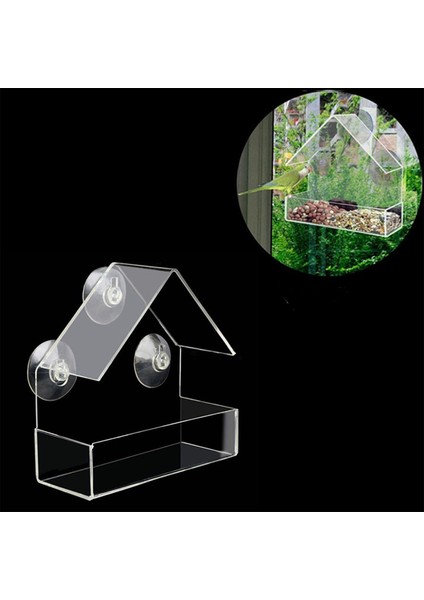 Bir Stil Yaratıcı Pencere Kuş Besleyici Şeffaf Açık Hava Kuş Besleyici Akrilik Rüzgar Kesici Top Kuş Askılı Emme Kupası Evcil Hayvan Besleyici (Yurt Dışından) modelleri