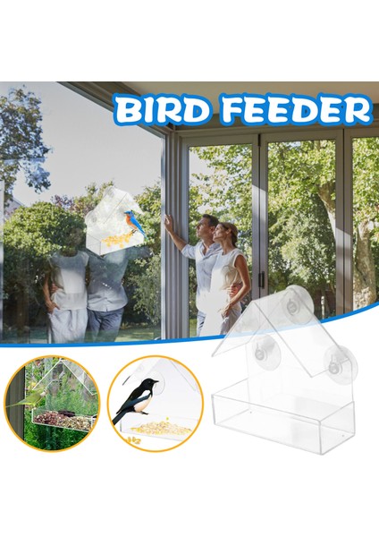 Bir Stil Yaratıcı Pencere Kuş Besleyici Şeffaf Açık Hava Kuş Besleyici Akrilik Rüzgar Kesici Top Kuş Askılı Emme Kupası Evcil Hayvan Besleyici (Yurt Dışından) fırsatları