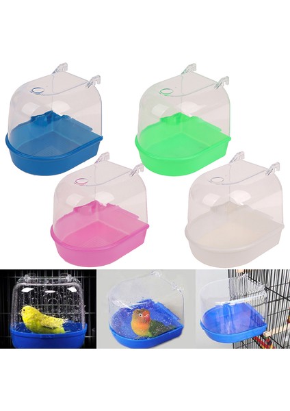 No.4 Tarzı Plastik Kuş Papağan Banyo Kutusu Kuş Duşu Muhabbet Kuşu Asma Kuş Kafesi Küveti Kuş Banyosu Kuş Su Banyo Küveti Evcil Kuş Kasesi (Yurt Dışından) modelleri