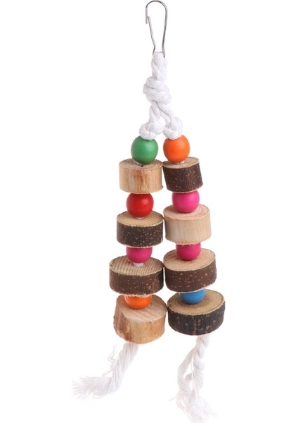Resimlerin Stili Gösterdiği Gibi Doğal Ahşap Kuş Papağan Renkli Oyuncaklar Çiğneme Isırma Asılı Kafes Topları Iki Halatlı (Yurt Dışından)