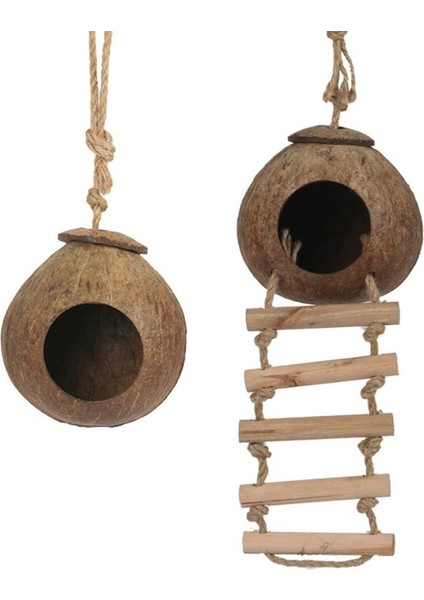 Hindistan Cevizi Yuva Stili Hindistan Cevizi Kabuğu Kuş Evi Kaplan Derisi Inci Kuş Papağan Yuvası Yuva Sıcak Anti-Isırma Kuş Yuvası J6PC (Yurt Dışından) modelleri