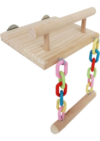 No.3 Tarzı Kafes Oyuncakları Hamster Oyun Jimnastiği Standı ile Ahşap Kuş Papağan Dalları Kumbarası Oyuncak Kuş Malzemeleri (Yurt Dışından)