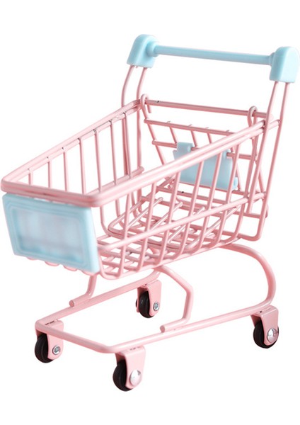 Açık Pembe Tarzı Yeni Renkli Komik Mini Süpermarket Alışveriş Sepeti Araba Kafes Kuşu Papağan Hamster Oyuncak (Yurt Dışından)