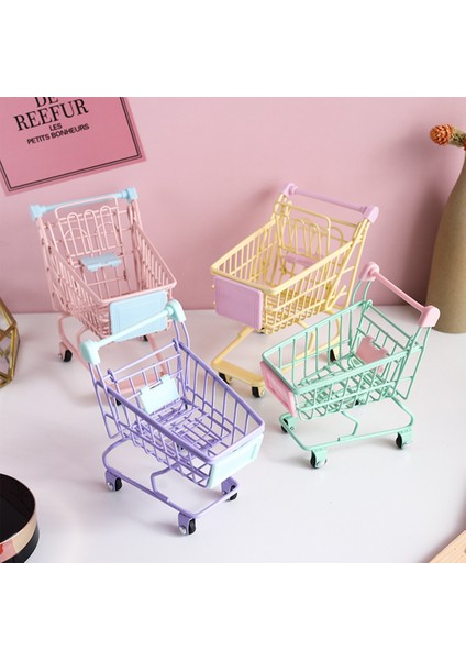 Açık Pembe Tarzı Yeni Renkli Komik Mini Süpermarket Alışveriş Sepeti Araba Kafes Kuşu Papağan Hamster Oyuncak (Yurt Dışından) fırsatları