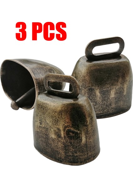 3 Adet Tarzı Inek Koyun Çanları - Keskin Sesli Çiftlik Hayvanları Için Uzaklara Yayılan Kayıp Önleyici Çanlar - At Sığır Köpek Hayvan Çanı Otlama Ekipmanı (Yurt Dışından)