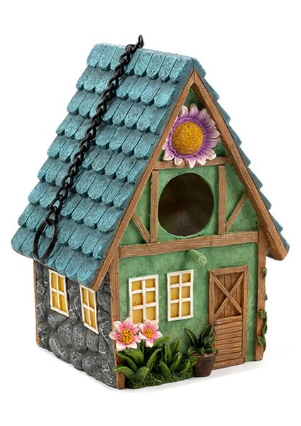 Gösteri Stili Olarak 1 Adet Reçine El Boyalı Renkli Kuş Evi Bahçe Country Kulübeler Kuş Evi Açık Dekoratif Yuva Kutusu Kuşlar Için (Yurt Dışından)