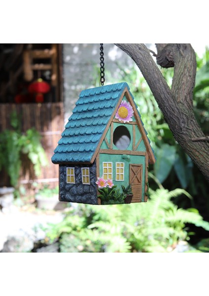 Gösteri Stili Olarak 1 Adet Reçine El Boyalı Renkli Kuş Evi Bahçe Country Kulübeler Kuş Evi Açık Dekoratif Yuva Kutusu Kuşlar Için (Yurt Dışından) fırsatları