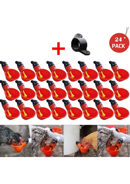24 Adet Tarzı Otomatik Kuş Kümesi Kanatlı Tavuk Su Içme Bardakları Hayvan Yemleme Su Içme Malzemeleri (Yurt Dışından) fiyatları