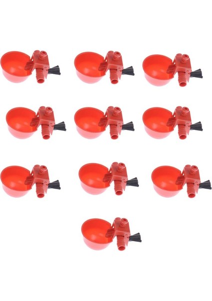 10 Adet Tarzı Kırmızı Bıldırcın Su Içicisi Hayvan Ders Otomatik Kuş Ahır Kümes Kümes Tavuk Su Içicisi Su Içme Bardakları Ev Bahçe (Yurt Dışından)