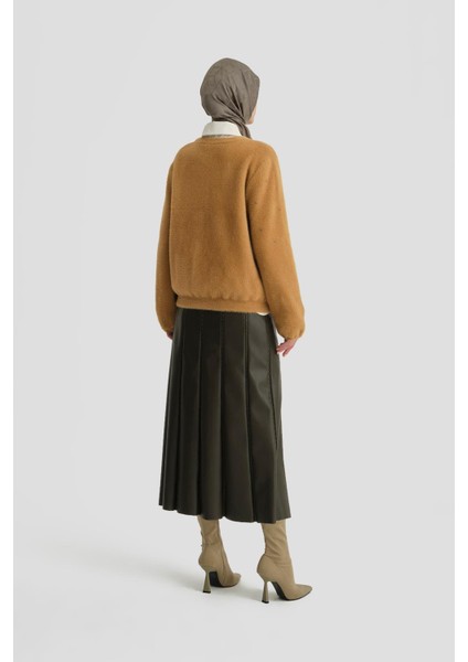 Taş Detaylı Kazak 24KD2806 Camel