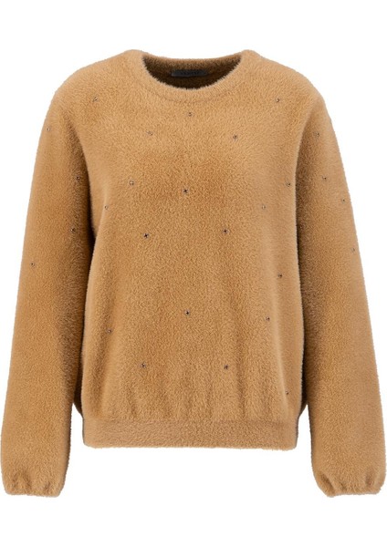 Taş Detaylı Kazak 24KD2806 Camel