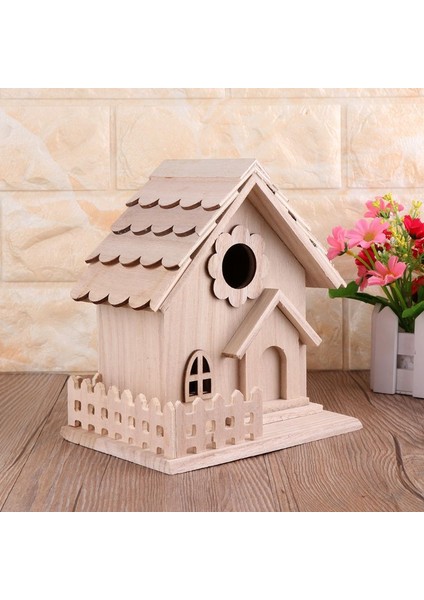 B Tarzı Yaratıcı Ahşap Kuş Evi Üreme Kafesi Kutu Kuş Yuvası Bahçe Arka Bahçe Askı Taklit Çit Kuş Evi Dekorasyonu (Yurt Dışından) fiyatları