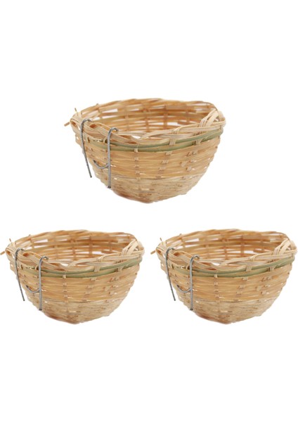 3 Adet El Yapımı Bambu Kuş Üreme Yuvası Yatağı Budgie Paraket Muhabbet Kuşu Conure Kanarya Iskoç Papağanı Iskoç Papağanı ve Küçük Papağan Için (Yurt Dışından)
