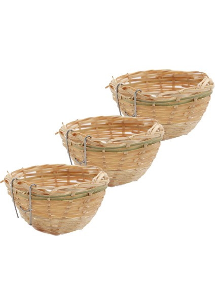 3 Adet El Yapımı Bambu Kuş Üreme Yuvası Yatağı Budgie Paraket Muhabbet Kuşu Conure Kanarya Iskoç Papağanı Iskoç Papağanı ve Küçük Papağan Için (Yurt Dışından)