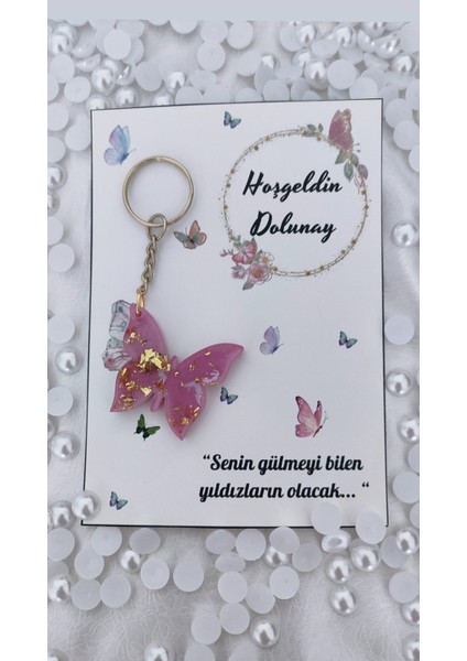 Pleksi Anahtarlık Kartlı Davet Söz Nişan Düğün Doğum Hediyelik 10 Adet Isim Belirtiniz