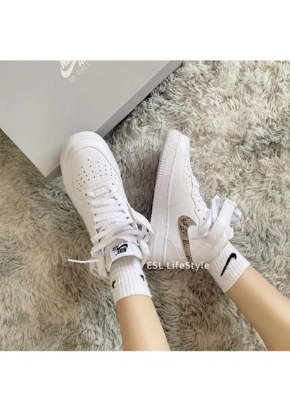 Air Force 1 07 Mid Classic Velcro Kadın Spor Ayakkabı DD9625-101 Stilim Spor