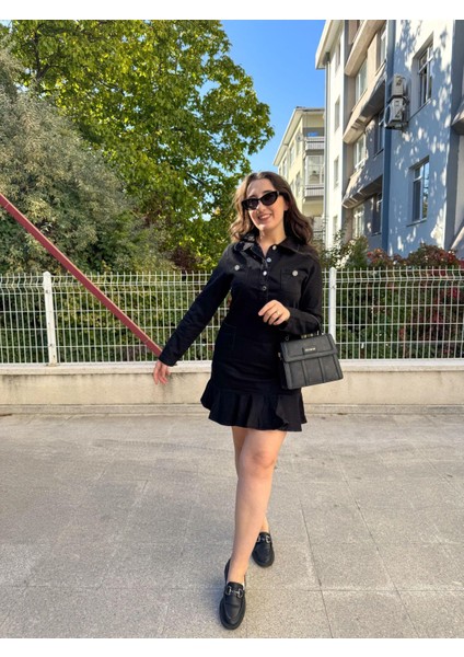 Begum Akman Altı Piliseli Kot Elbise modelleri