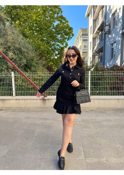 Begum Akman Altı Piliseli Kot Elbise fırsatları