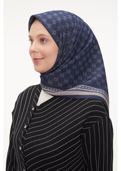 Lacivert L Desen Aura Eşarp