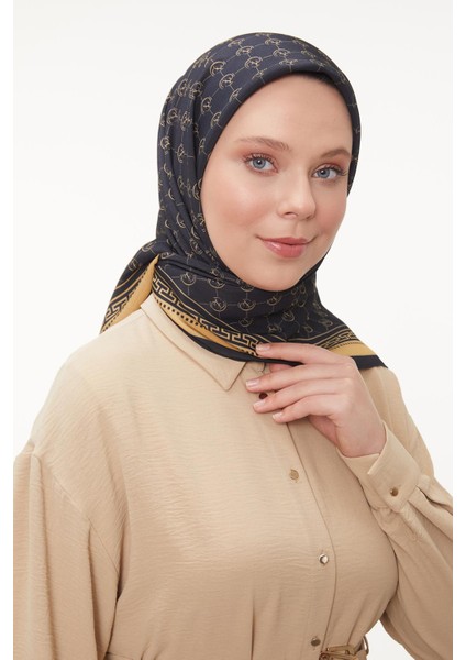 Siyah-Gold L Desen Aura Eşarp modelleri