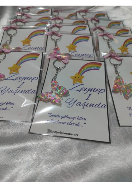 Bebek Figürlü Pleksi Anahtarlık Kartlı Davet Söz Nişan Düğün Doğum Hediyelik 10 Adet Isim Belirtiniz