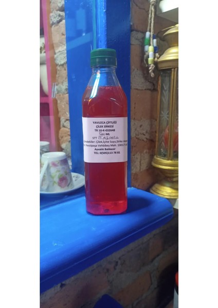El Yapımı Doğal Fermente Çilek Sirkesi 500 ml