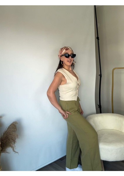 Beli Lastikli Keten Pantolon fırsatları