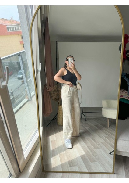Beli Lastikli Keten Pantolon