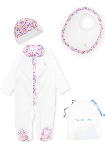 3'lü Yenidoğan Seti - Minik Çiçekler / Pembe