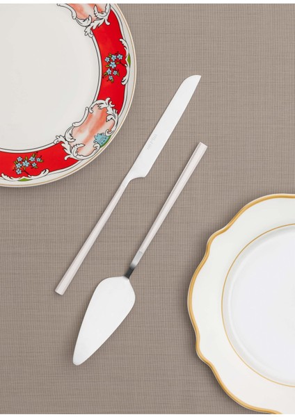 Bianco Pasta Servis Takımı Gümüş 2 Parça