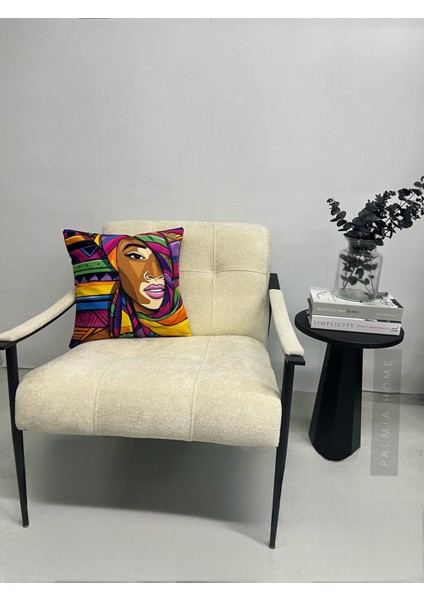 Pop Art Dekoratif Kırlent Kılıfı