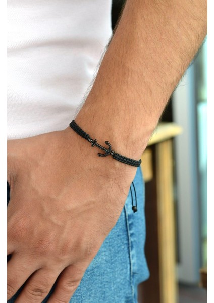 Siyah Çapalı Erkek Bileklik fiyatları