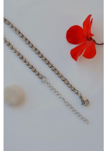 Erkek Silver Renk İnce Çelik Zincir Bileklik fırsatları