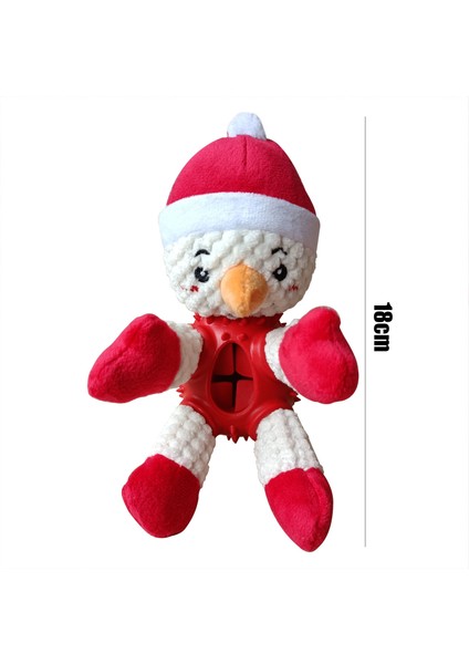 Kardan Adam Stili Noel Baba Oyuncak Köpek Maması Sızdıran Squeaky Oyuncak Etkileşimli Oyun Eğitimi Noel Hediyesi (Yurt Dışından)