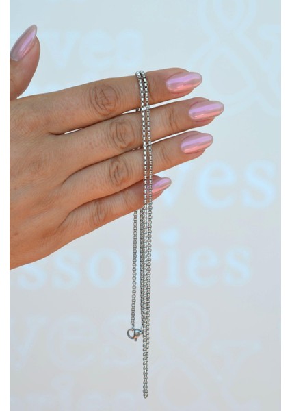 Erkek Ince Geçmeli Çelik Zincir Kolye 60 cm modelleri