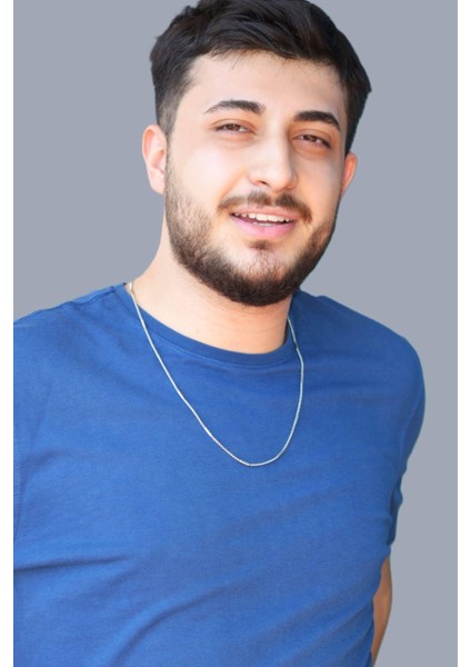 Silver Renk Erkek Çelik Zincir Kolye 60 cm