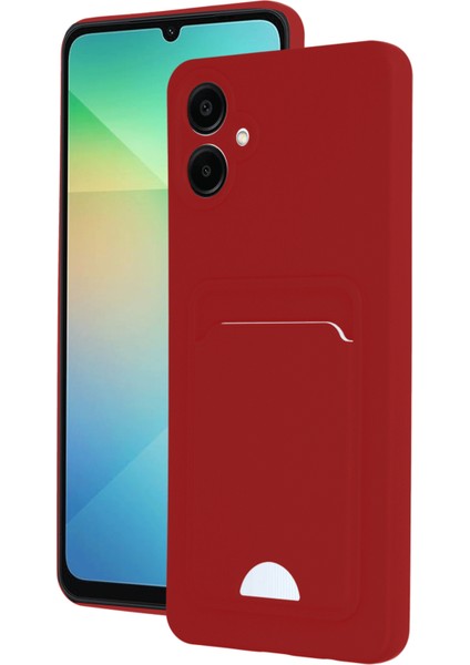 Samsung Galaxy A06 Uyumlu Arka Kamera Korumalı Kart Koyulabilen Silikon Kartlıklı Kılıf Kapak