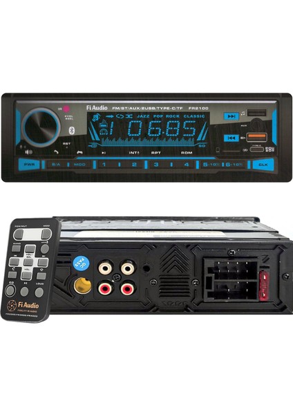 Fi Audıo FR-2100 Oto Teyp 4X50 Watt Bluetooth Carlive 2xusb Type-C Sd Fm Aux