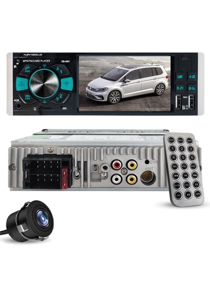 Navıgold DS-4051 Ekranlı Oto Teyp 4.1 Inç 4X55 Watt Bluetooth 2xusb Sd Fm Aux mp4 çalar klıp oynatır geri görüş kamara dahil