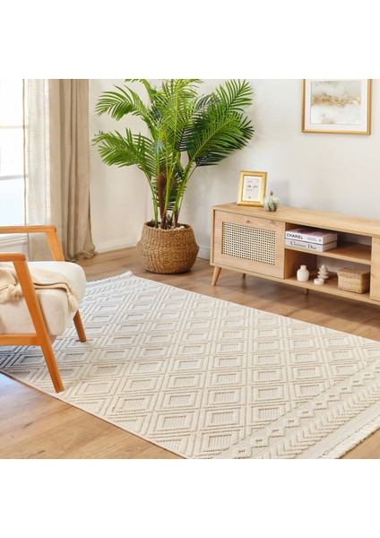 7/24 İskandinav Lenor 200x290 cm Salon Mutfak Halısı Yolluk Kilim