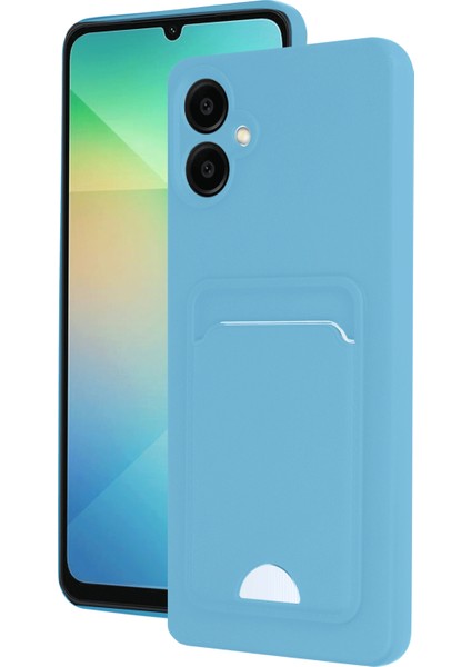 Samsung Galaxy A06 Uyumlu Arka Kamera Korumalı Kart Koyulabilen Silikon Kartlıklı Kılıf Kapak