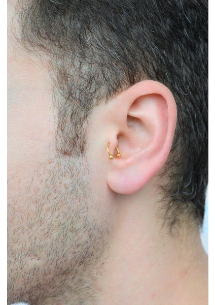 Erkek Gold Çelik Piercing Tragus Helix Kıkırdak