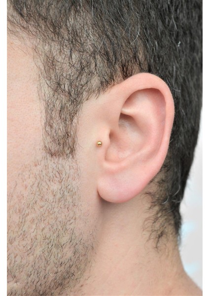 Erkek Çelik Piercing Tragus Helix Kıkırdak 6 mm Gold fiyatları