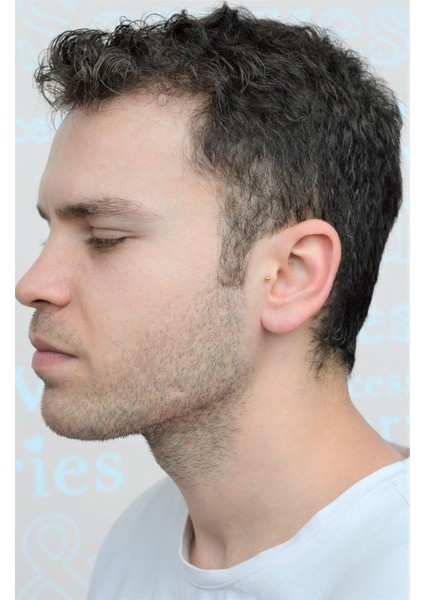 Erkek Çelik Piercing Tragus Helix Kıkırdak 8 mm Gold