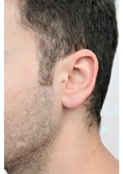Erkek Çelik Piercing Tragus Helix Kıkırdak 8 mm Gold modelleri